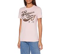 Superdry Womens Script Sequin Tee T-Shirt, Shell Pink Marl, M