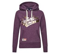 Superdry Womens Script Style COLL Hood Kapuzenpullover, Vintage Smoke Purple Marl, M