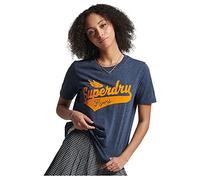 Superdry Womens Script Style COLL Tee T-Shirt, Vintage Navy Marl, M