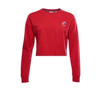Superdry Womens Sportstyle Essential Crop TOP Shirt, Risk Red, S