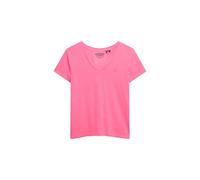 Superdry Studios Slub Embroidered Vee Kurzarm-t-shirt M Fluro Pink