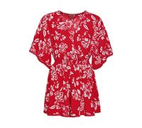 Superdry Womens Vintage Beach Playsuit Lässiges Kleid, Floral Red, S