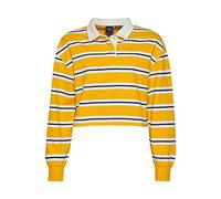 Superdry Womens Vintage Cropped L/S Rugby Henley-Hemd, Utah Gold Stripe, S