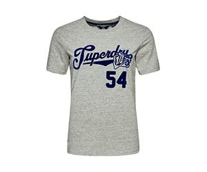 Superdry Womens Vintage Script Style COLL Tee T-Shirt, Athletic Grey Marl, M