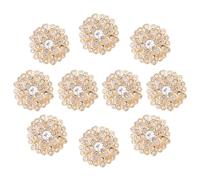 SUPERFINDINGS 10 STÜCK Blumen Strassknöpfe 18mm Metall Ösenknöpfe Strass Aufnäher Knopf Ersetzen Sie Blumenknopf Kristallverzierungen Bohrung: 2.5mm