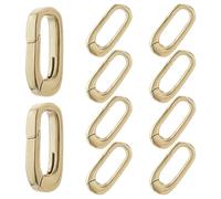 SUPERFINDINGS 10 STÜCK Ovaler Verschluss Karabiner 15mm Schmuck Federverschlüsse Goldene Halskettenverschlüsse Armbandverschlüsse Ovaler Ring Schmuck Federverbinder Für Halsketten Schlüsselringe
