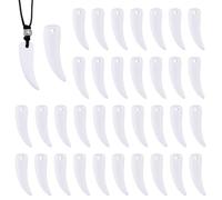 SUPERFINDINGS 100 Stück Acryl Wolfszähne Charms 4.1cm / 1.6" Tierzahn Chrams Künstliche Wolfszahn Anhänger Zähne Anhänger Wölfe Fangs Charm Für Halskette Halloween