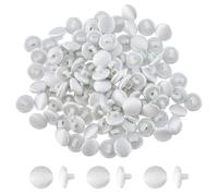 SUPERFINDINGS 100 Stück Silberne Satinstoffknöpfe Über 1cm Stoffknopf Pilzstoff Stoffbezogene Knöpfe Mit Kunststoffschaft Smokingknöpfe Runde Knöpfe Für Hochzeitskleider Anzüge DIY Nähen