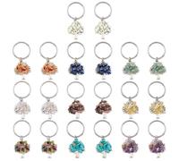 SUPERFINDINGS 20 Stück 10 Farben Baum Des Lebens Schlüsselanhänger Heilung Kristall Lebensbaum Schlüsselanhänger 304 Edelstahl Schlüsselanhängers Anhänger Für Geliebte Freunde Mütter