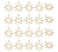 SUPERFINDINGS 20 Stück Messing Charms Sonne Messing Charms 15x13mm Goldene Charm Anhänger Für Armband Halskette Ohrringe Schmuckherstellung Loch: 1.5mm