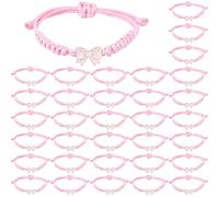 SUPERFINDINGS 34 Stück Schleifen Armband Coquette Verstellbar Geflochtene Tau Freundschaftsarmbänder 2,5~8cm Best Friends-Armband handgefertigter Charm-Freundschaftsarmbänder Schmuck Geschenke