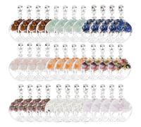 SUPERFINDINGS 36 Stück 9 Farben Baum des Lebens Anhänger Charms Naturstein Charms Chakra Kristall Edelstein baumeln Charms Ohrring Armband Halskette Zubehör für DIY-Schmuck machen