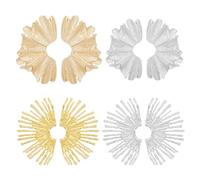 SUPERFINDINGS 4 Paar Goldene Statement Ohrringe Große Geometrische Baumelnde Ohrringe Böhmische Ginkgo Blatt Ohrringe Baumelnde Blumen Ohrringe Übertriebene Metallohrringe