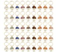 SUPERFINDINGS 54Pcs Baum Des Lebens Schlüsselanhänger Natürliche Edelstein Schlüsselanhänger Kristall Stein Handgefertigter Schlüsselring Glücks Schlüsselanhängers Bulk Für DIY Tasche Anhänger