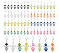 SUPERFINDINGS 80 Stück Engel Schutzengel Anhänger 8 Farben Engel Charm Clip Typ Farbe Perlen Schutz Charm Reißverschluss Anhänger mit Karabiner Klaue Verschluss für DIY Schmuck Herstellung Geschenke