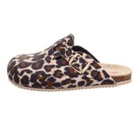 Hausschuh SUPERFIT "BIOS FLEX, WMS: mittel", Mädchen, Gr. 35, leo, beige, Textil, Basic, Schuhe Hausschuh, Clog mit verstellbarer Schnalle, Größenschablone zum Download (41633433-35) leo, beige