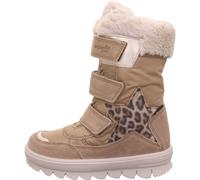 Winterstiefel SUPERFIT "FLAVIA, WMS: mittel", Damen, Gr. 35, beige (braun, beige), Leder, Textil, Veloursleder, Schuhe Winterstiefel, Snowboots mit wasserdichter GORE-TEX, Größenschablone zum Download