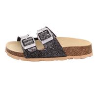 Superfit Mädchen FUSSBETTPANTOFFEL Hausschuhe, SCHWARZ/SILBER 0100