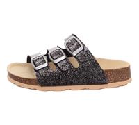 Superfit Mädchen Fussbettpantoffel 800113 Pantoffeln, Schwarz Silber 0100, 31 EU