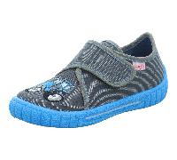 Superfit Hausschuh Bill 2060 – Textil, Grau/Hellblau – Kinder Größe 27 EU