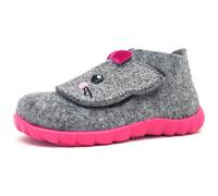 Superfit Hausschuh Textil Happy 0-800295-2500 Grau 2500- Hellgrau / pink EU 22