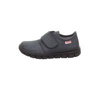 Hausschuh SUPERFIT "BOBBY WMS: Mittel", Kinder, Gr. 34, grau (dunkelgrau), Baumwolle, meliert, casual, Schuhe, Klettschuh mit Baumwoll-Futter, Größenschablone zum Download (62487524-34) dunkelgrau