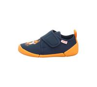 Hausschuh SUPERFIT "VENTI WMS: Weit", Kinder, Gr. 28, dunkelblau, orange fuchs, Polyester, casual, Schuhe, Barfußschuh mit Klettverschluss, Größenschablone zum Download (50101857-28) dunkelblau, orang