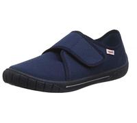 Hausschuh SUPERFIT "BILL, WMS: mittel", Mädchen, Gr. 35, blau (dunkelblau), Baumwolle, Schuhe Hausschuh, Kindergartenschuh mit Klettverschluss, Größenschablone zum Download (91439821-35) dunkelblau