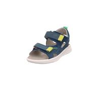 Sandale SUPERFIT "LAGOON WMS: mittel", Mädchen, Gr. 27, dunkelblau, gelb, Nubukleder, Veloursleder, Schuhe Sandale, Klettschuh, in WMS: Weite mittel, Größenschablone zum Download (46195603-27) dunkelb
