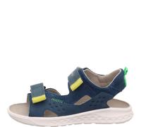 Sandale SUPERFIT "LAGOON WMS: mittel", Mädchen, Gr. 30, dunkelblau, gelb, Nubukleder, Veloursleder, Schuhe Sandale, Klettschuh, in WMS: Weite mittel, Größenschablone zum Download (46195603-30) dunkelb