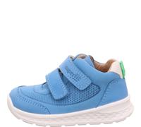 Sneaker SUPERFIT "BREEZE WMS: mittel", Damen, Gr. 30, blau, weiß, Nappaleder, Nubukleder, unifarben mit Farbeinsatz, Schuhe Sneaker, Klettschuh, in WMS: Weite mittel, Größenschablone zum Download (934