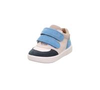 Klettschuh SUPERFIT "SUPIES WMS: mittel", Kinder, Gr. 27, blau (hellblau kombiniert), Nappaleder, Polyester, Veloursleder, Schuhe Klettschuh, Sneaker, Freizeitschuh im Retro Look, Größenschablone zum