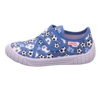 Hausschuh SUPERFIT "BILL, WMS: mittel", Mädchen, Gr. 32, blau (blau, kombiniert), Textil, Schuhe Hausschuh, Kinderschuh mit Klettverschluss, Größenschablone zum Download (64956822-32) blau, kombiniert