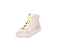 Sneaker SUPERFIT "STELLA WMS: mittel", Kinder, Gr. 31, creme, neongelb, Veloursleder, Polyester, Nappaleder, casual, Schuhe, Schnürboots mit Plateausohle, Größenschablone zum Download (30130251-31) cr