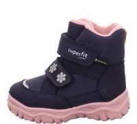 Winterboots SUPERFIT "HUSKY1, WMS: mittel", Mädchen, Gr. 28, blau (blau, rosa), Lederimitat, Textil, Schuhe Winterboots, Snowboots mit wasserdichtem GORE TEX, Größenschablone zum Download (51349515-28