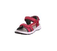 Sandale SUPERFIT "CRISS CROSS WMS: Mittel" Gr. 34, rot (rot, grau) Kinder Schuhe mit praktischen Klettriemchen (81554755-34)