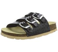 Superfit Mädchen FUSSBETTPANTOFFEL Hausschuhe, SCHWARZ/SILBER 0100