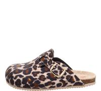 Hausschuh SUPERFIT "BIOS FLEX, WMS: mittel", Mädchen, Gr. 35, leo, beige, Textil, Basic, Schuhe Hausschuh, Clog mit verstellbarer Schnalle, Größenschablone zum Download (41633433-35) leo, beige