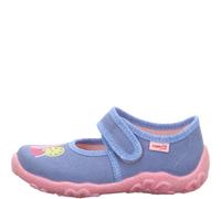 Hausschuh SUPERFIT "BONNY WMS: mittel", Mädchen, Gr. 23, hellgrau, Baumwolle, Schuhe Hausschuh, Klettschuh mit Einhornmotiv, Größenschablone zum Download (87198737-23) hellgrau