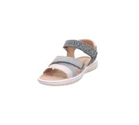 Sandale Leder \ SPARKLE HELLGRÜN/SILBER - Gr. - 36