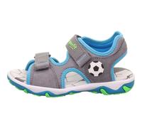 Sandale SUPERFIT "MIKE 3.0 WMS: mittel", Jungen, Gr. 26, hellgrau, türkis, Textil, Veloursleder, Schuhe Sandale, Trekkingschuh mit Klettverschluss, Größenschablone zum Download (17074711-26) hellgrau,
