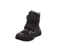 Winterboots SUPERFIT "ROCKET WMS: Weit", Kinder, Gr. 33, schwarz, Lederimitat, Polyester, casual, Schuhe, Klettstiefel mit Schurwolle und GORE-TEX, Größenschablone zum Download (30898453-33) schwarz
