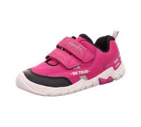 Sneaker SUPERFIT "TRACE WMS: mittel", Damen, Gr. 32, fuchsia, schwarz, Lederimitat, Textil, unifarben mit Farbeinsatz, Schuhe Sneaker, Klettschuh, mit herausnehmbarer Einlage, Größenschablone zum Down