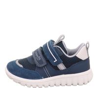 Sneaker SUPERFIT "SPORT7 MINI WMS: mittel", Damen, Gr. 28, dunkelblau, hellblau, Lederimitat, Textil, Veloursleder, unifarben mit Farbeinsatz, Schuhe Sneaker, Klettschuh, in WMS: Weite mittel, Größens