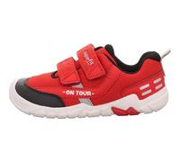 Sneaker SUPERFIT "TRACE WMS: mittel", Mädchen, Gr. 28, rot, schwarz, Lederimitat, Textil, unifarben mit Farbeinsatz, Schuhe Sneaker, Klettschuh, mit herausnehmbarer Einlage, Größenschablone zum Downlo