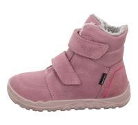 Barfußschuh SUPERFIT "WALDERI, WMS: weit", Jungen, Gr. 31, rosa (lila), Veloursleder, Schuhe Barfußschuh, Klettboots mit Fellimitat am Schaftrand, Größenschablone zum Download (28213630-31) lila
