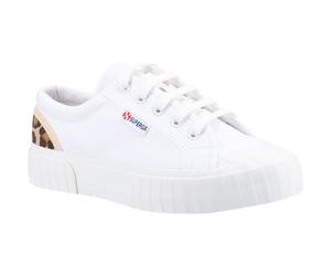 Superga 2630 Stripe Pad Leopard 100% Baumwolle Damen Weiß/Leopard Turnschuhe EU 42 / UK 8