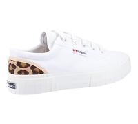Superga 2630 Stripe Pad Leopard 100% Baumwolle Damen Weiß/Leopard Turnschuhe EU 40,5 / UK 7