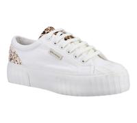 Superga 2631 Kalbshaar Details Leder Damen Weiß Avorio/Leopardenflecken Turnschuhe EU 42 / UK 8