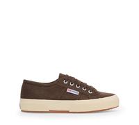 Superga 2750 Leinenschuhe, Unisex, klassische Schnür-Sneaker, atmungsaktives Obermaterial aus Leinen, gepolsterte Innensohle, Braun-Off-Weiß, 8.5 Women/7 Men